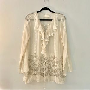 4Love&Liberty by Johnny Was Silk Blouse Sz Medium